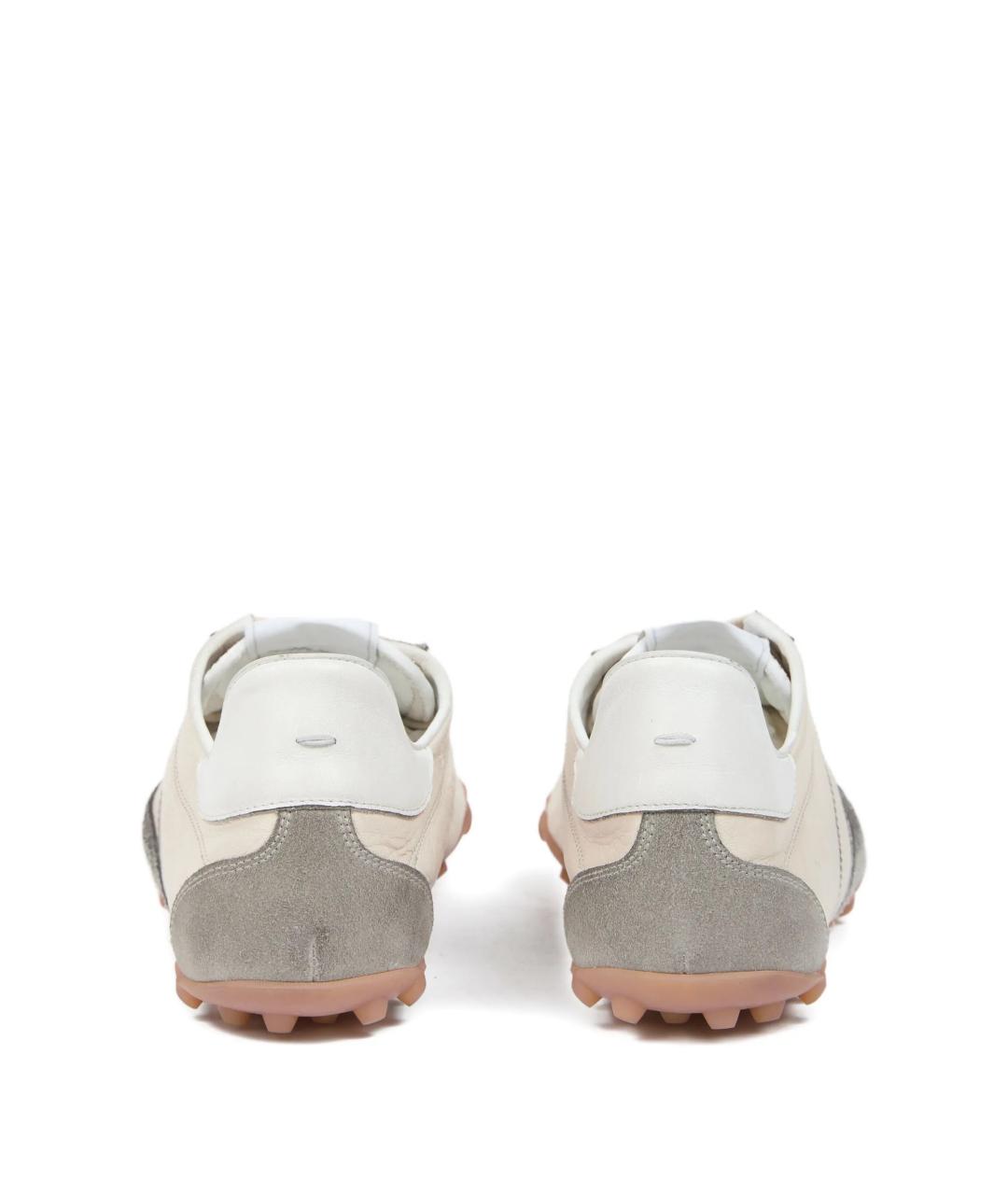 MAISON MARGIELA Белые кожаные низкие кроссовки / кеды, фото 3