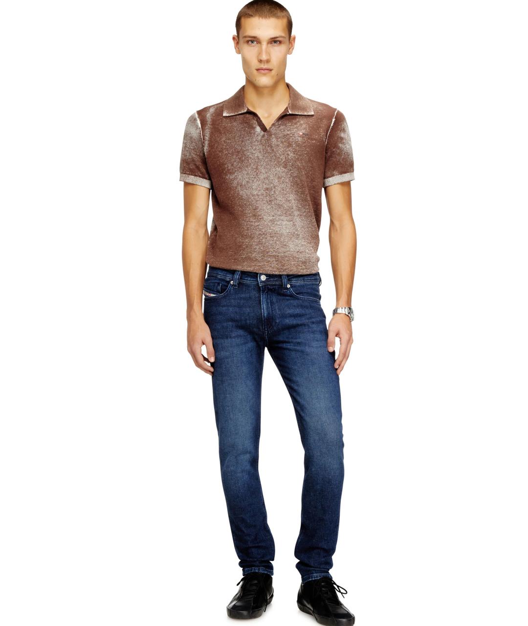 DIESEL Синие хлопковые джинсы скинни, фото 2