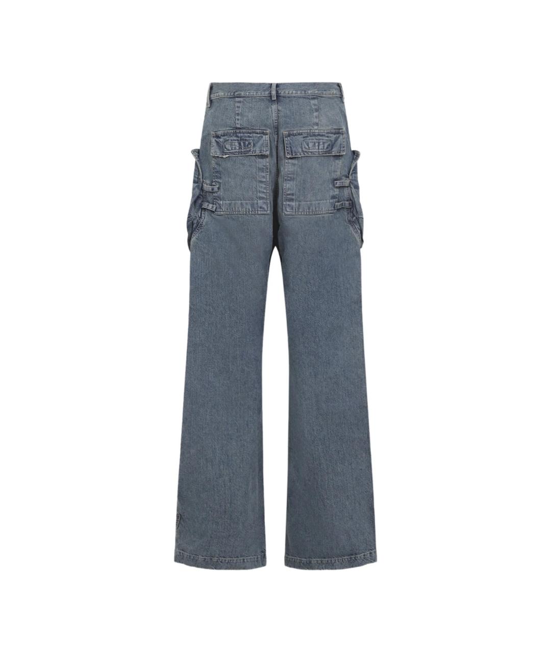 RICK OWENS DRKSHDW Синие хлопковые прямые джинсы, фото 2