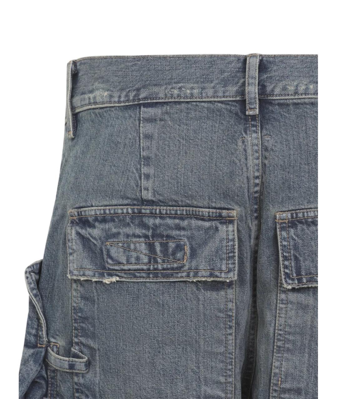 RICK OWENS DRKSHDW Синие хлопковые прямые джинсы, фото 4