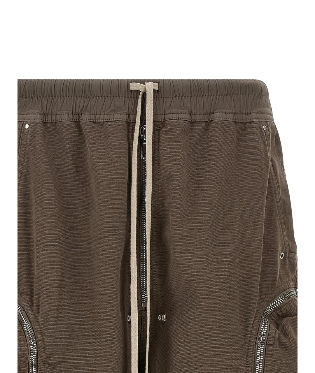 RICK OWENS DRKSHDW Коричневые хлопковые шорты, фото 3