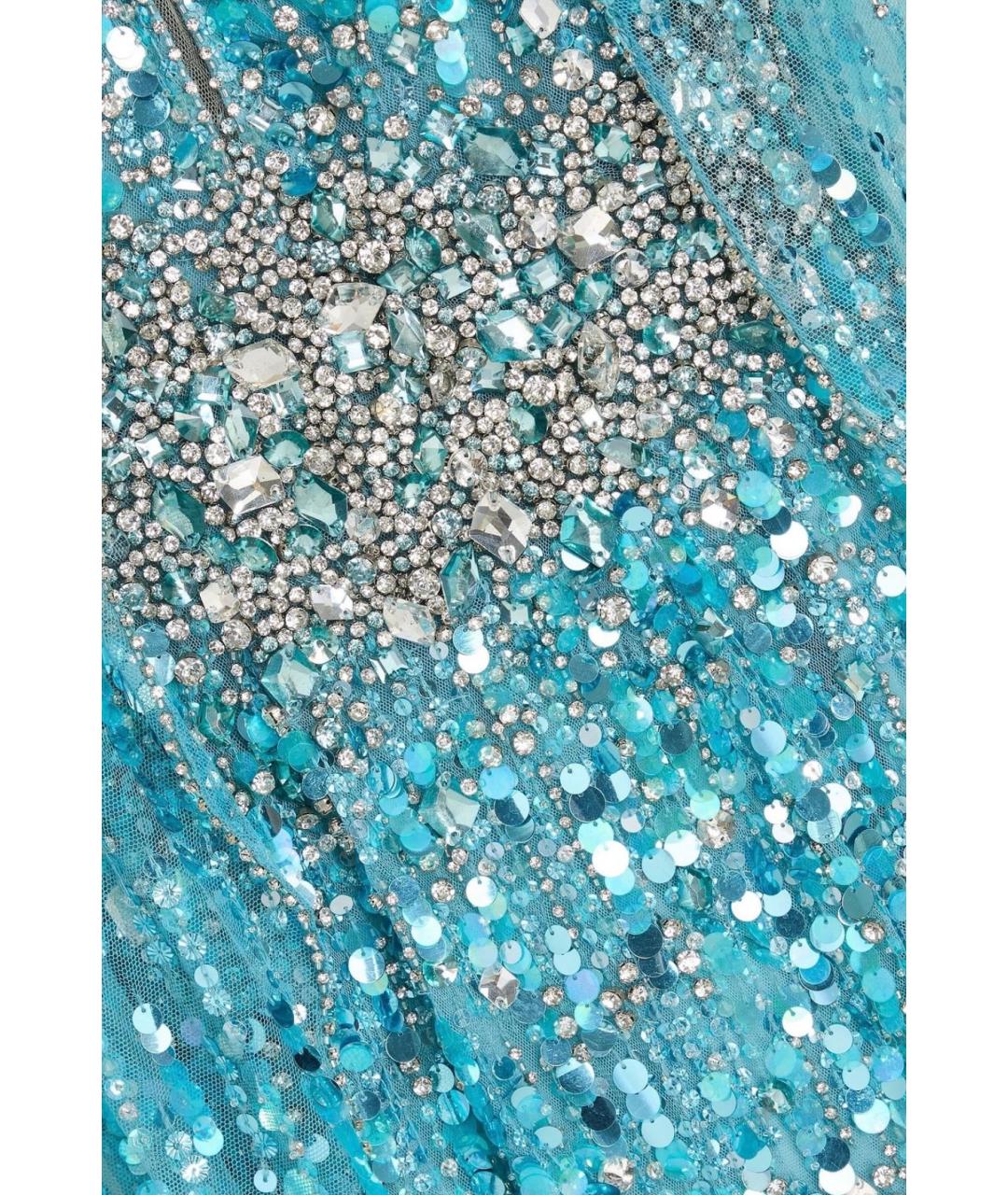 JENNY PACKHAM Бирюзовое коктейльное платье, фото 4