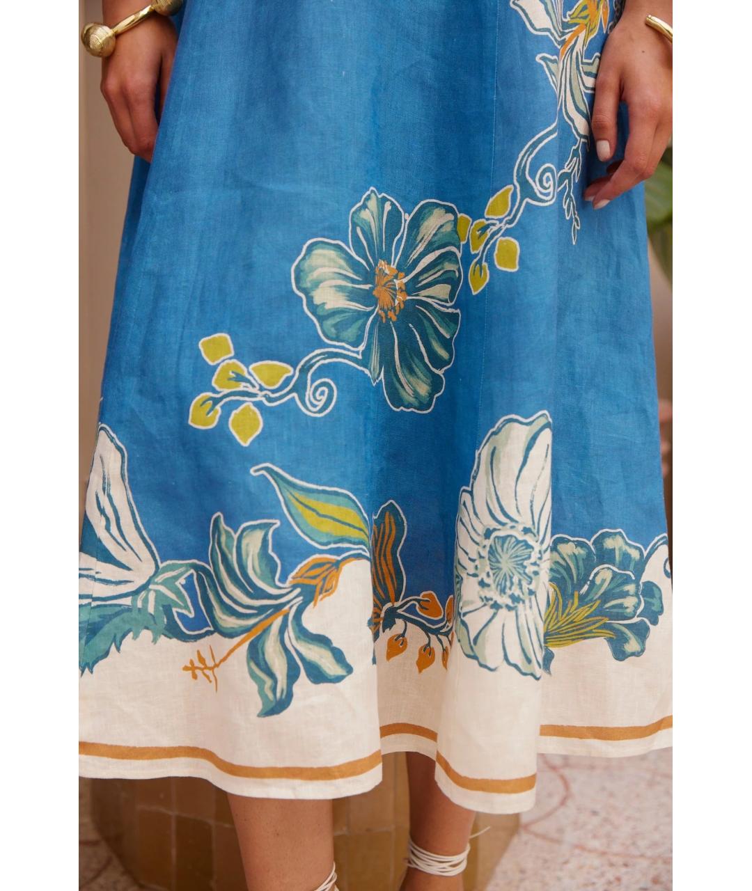 Alemais Синее льняное повседневное платье, фото 5