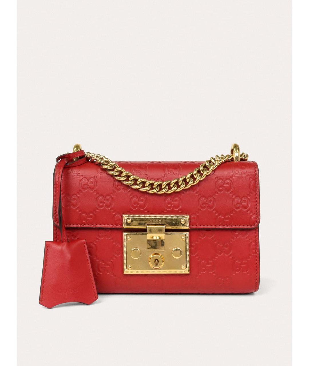 GUCCI Красная кожаная сумка через плечо, фото 9