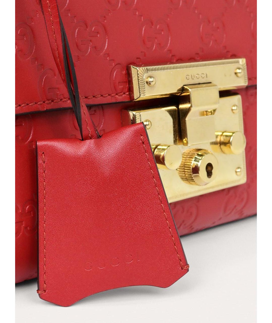 GUCCI Красная кожаная сумка через плечо, фото 6