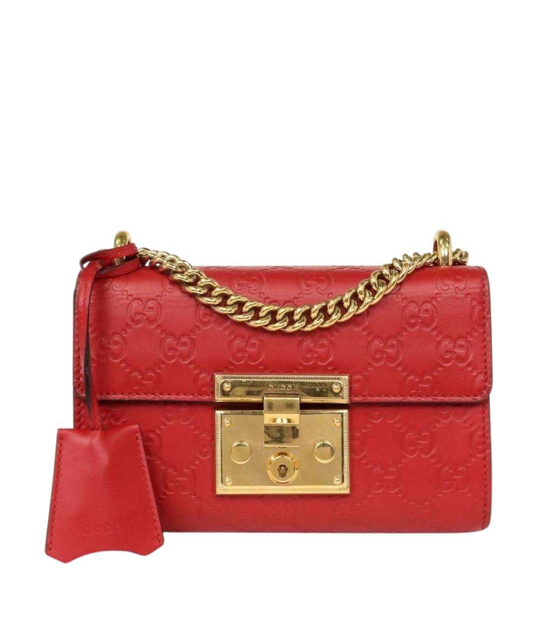 GUCCI Красная кожаная сумка через плечо, фото 1