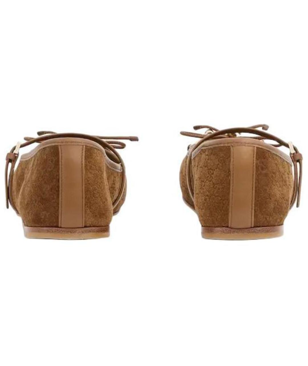 GUCCI Коричневые замшевые балетки, фото 5