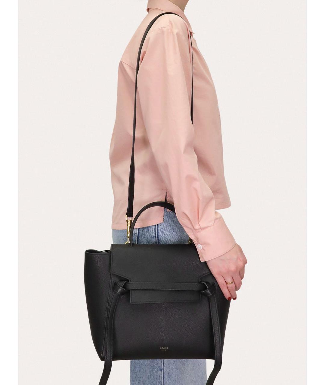 CELINE Черная кожаная сумка через плечо, фото 5