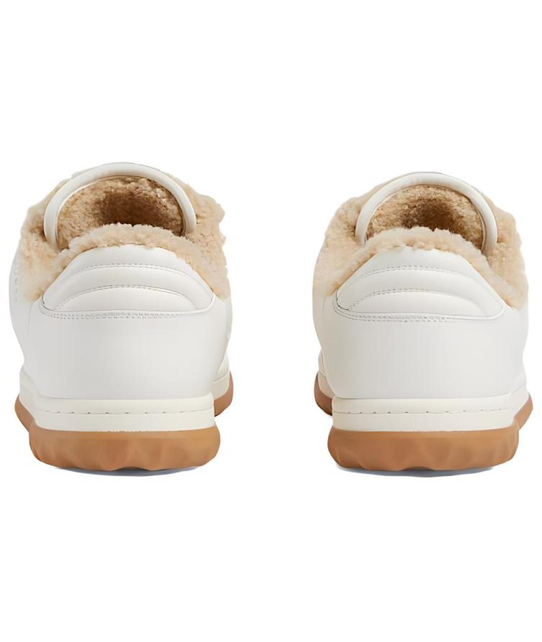 GUCCI Белые кожаные низкие кроссовки / кеды, фото 5