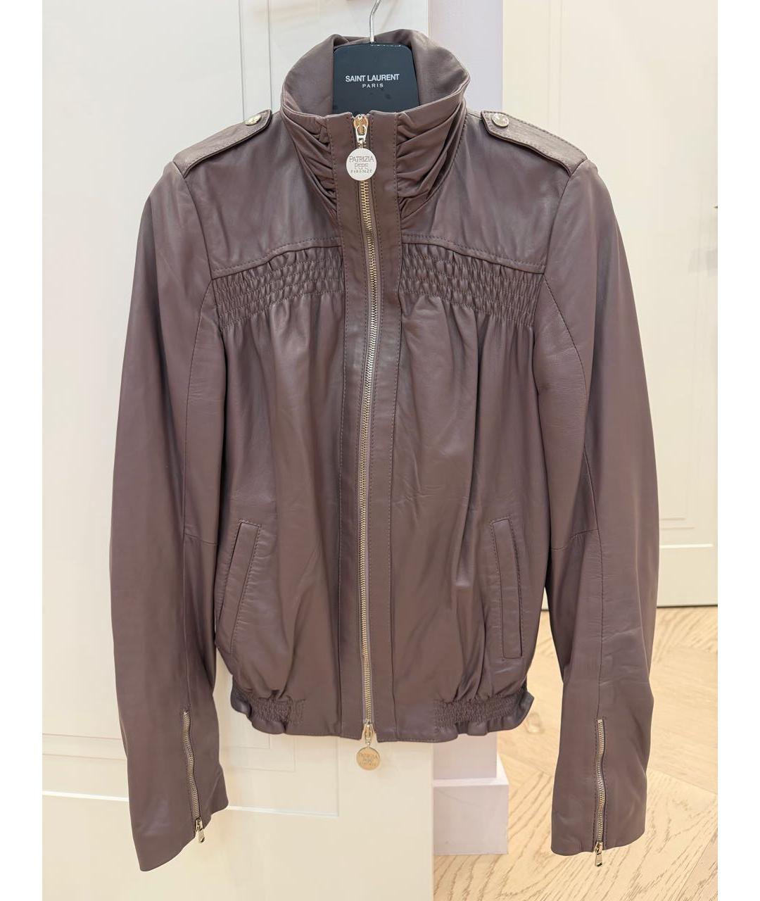 PATRIZIA PEPE Фиолетовая кожаная куртка, фото 5