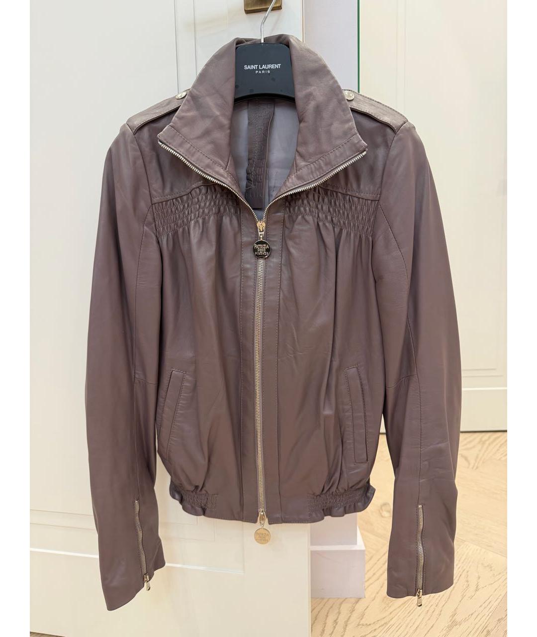 PATRIZIA PEPE Фиолетовая кожаная куртка, фото 2