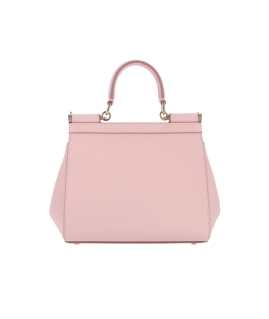 DOLCE&GABBANA Розовая кожаная сумка тоут, фото 3
