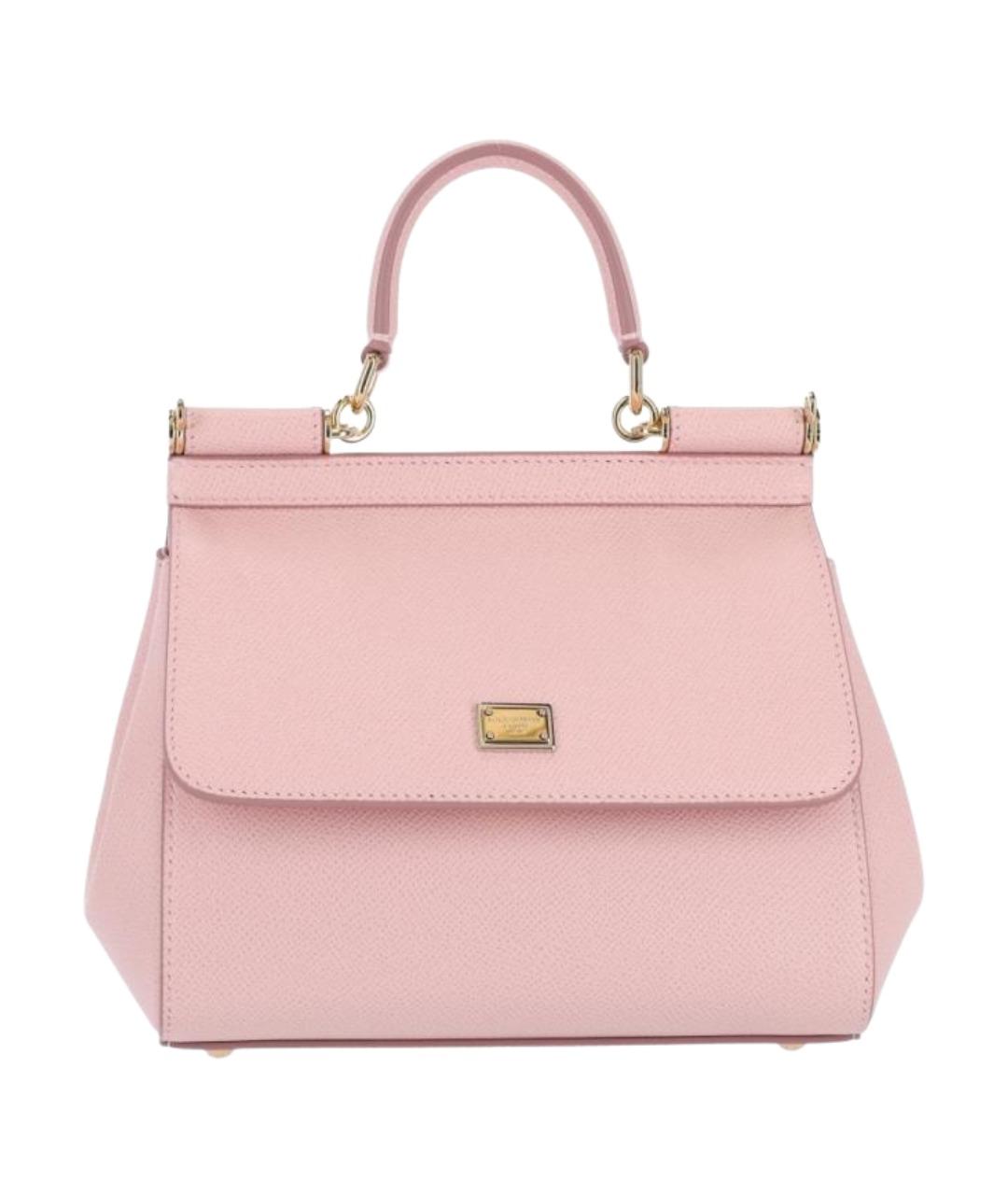 DOLCE&GABBANA Розовая кожаная сумка тоут, фото 1