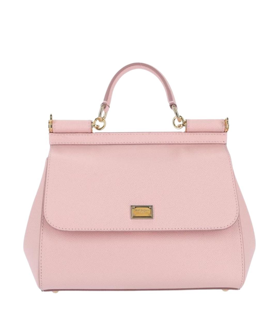 DOLCE&GABBANA Розовая кожаная сумка тоут, фото 1