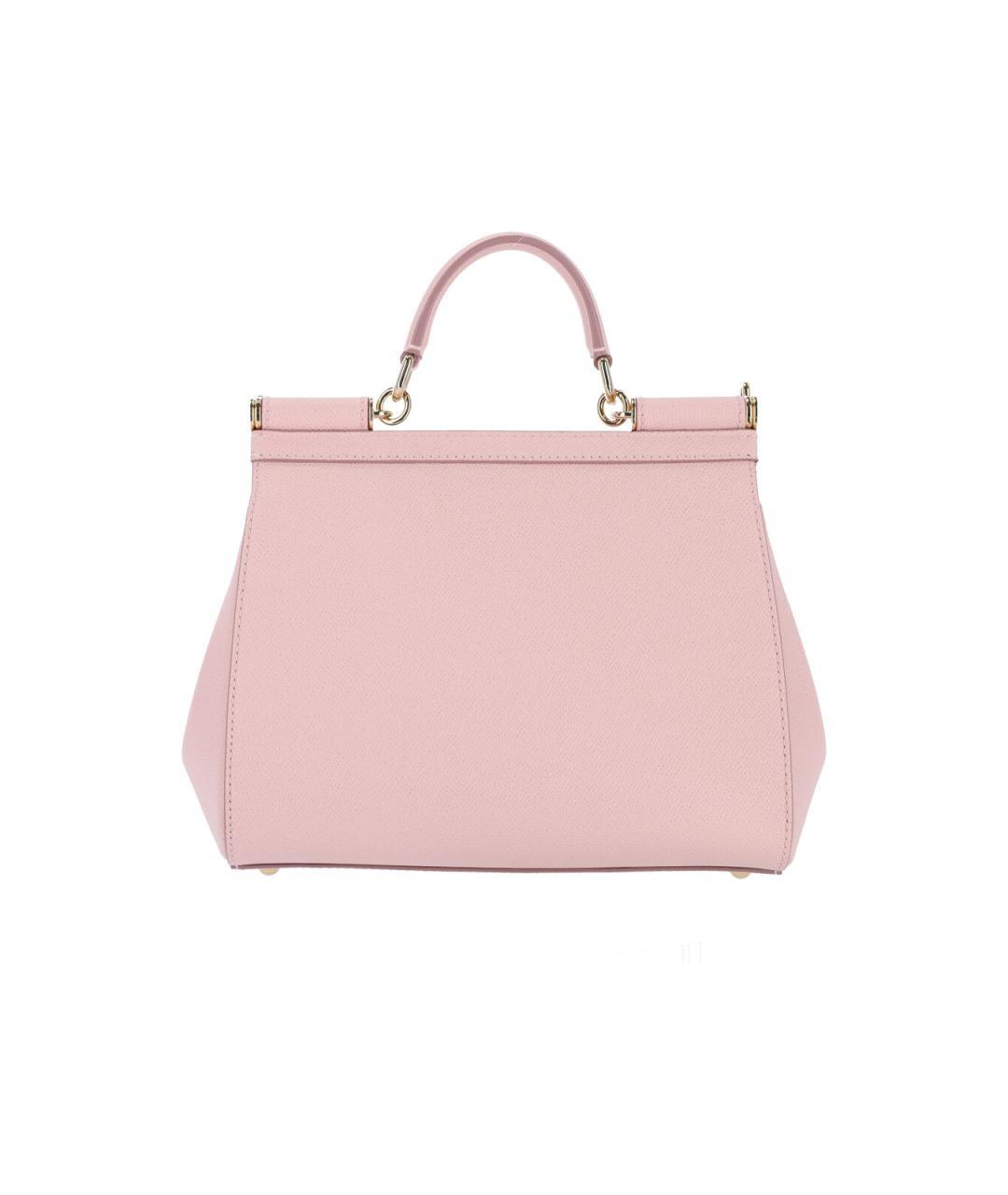 DOLCE&GABBANA Розовая кожаная сумка тоут, фото 3