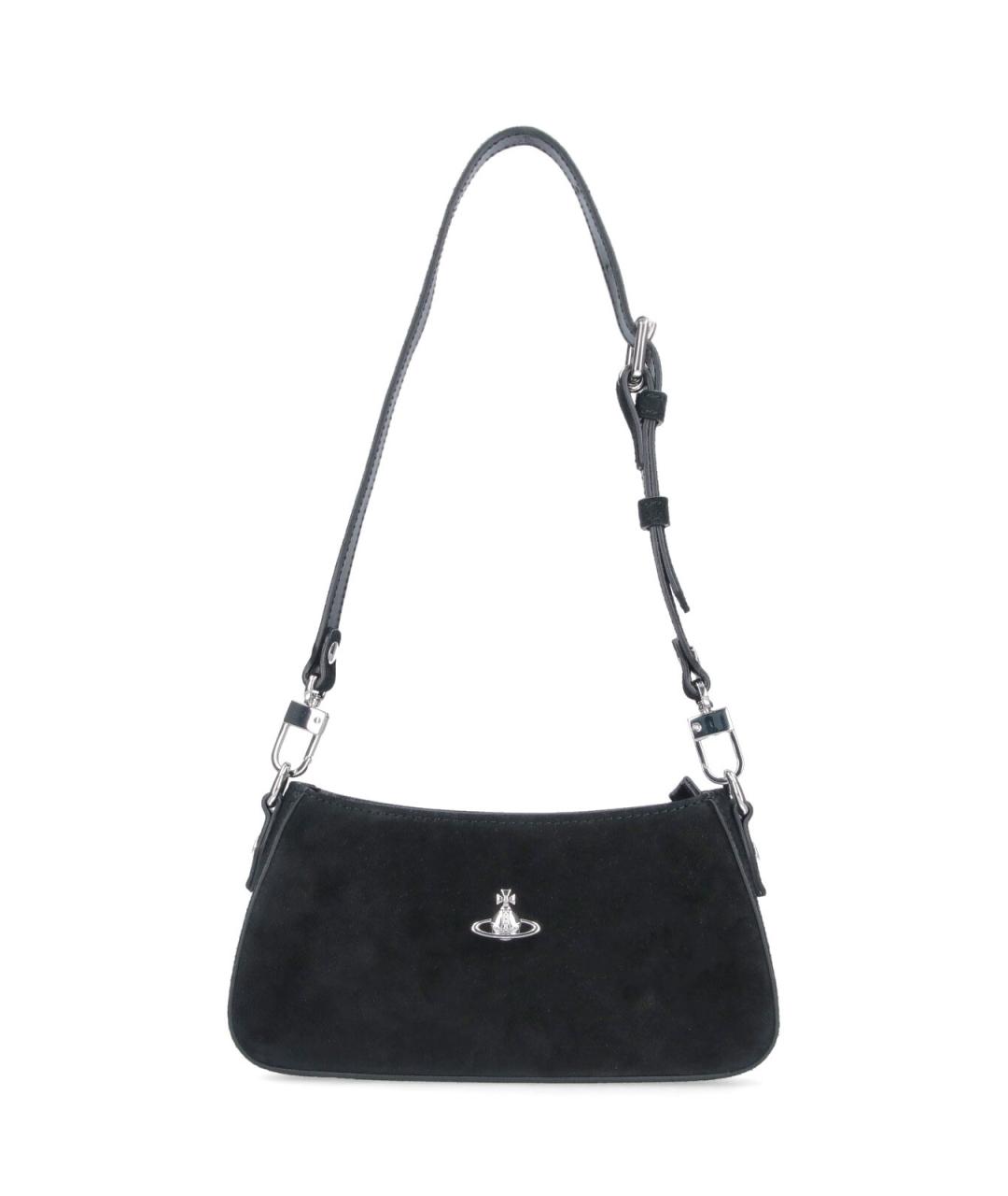 VIVIENNE WESTWOOD Черная кожаная сумка через плечо, фото 1