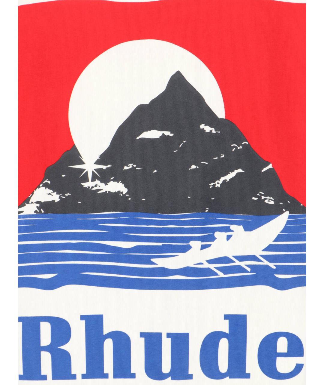 RHUDE Белая хлопковая футболка, фото 3