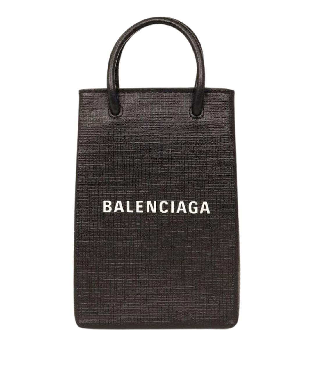 BALENCIAGA Черная кожаная сумка через плечо, фото 1