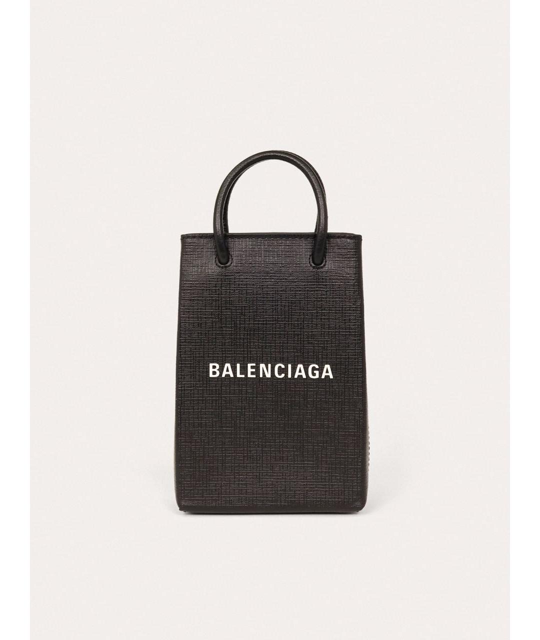 BALENCIAGA Черная кожаная сумка через плечо, фото 9