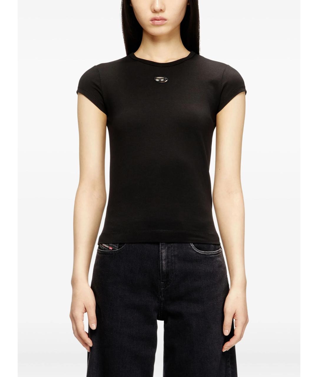 DIESEL Черная хлопковая футболка, фото 3