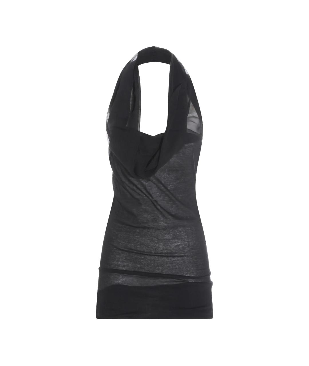 RICK OWENS Черная хлопковая майка, фото 1