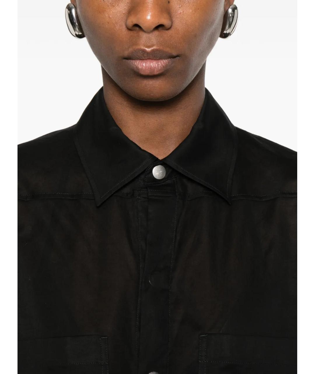 RICK OWENS Черная хлопковая рубашка, фото 5