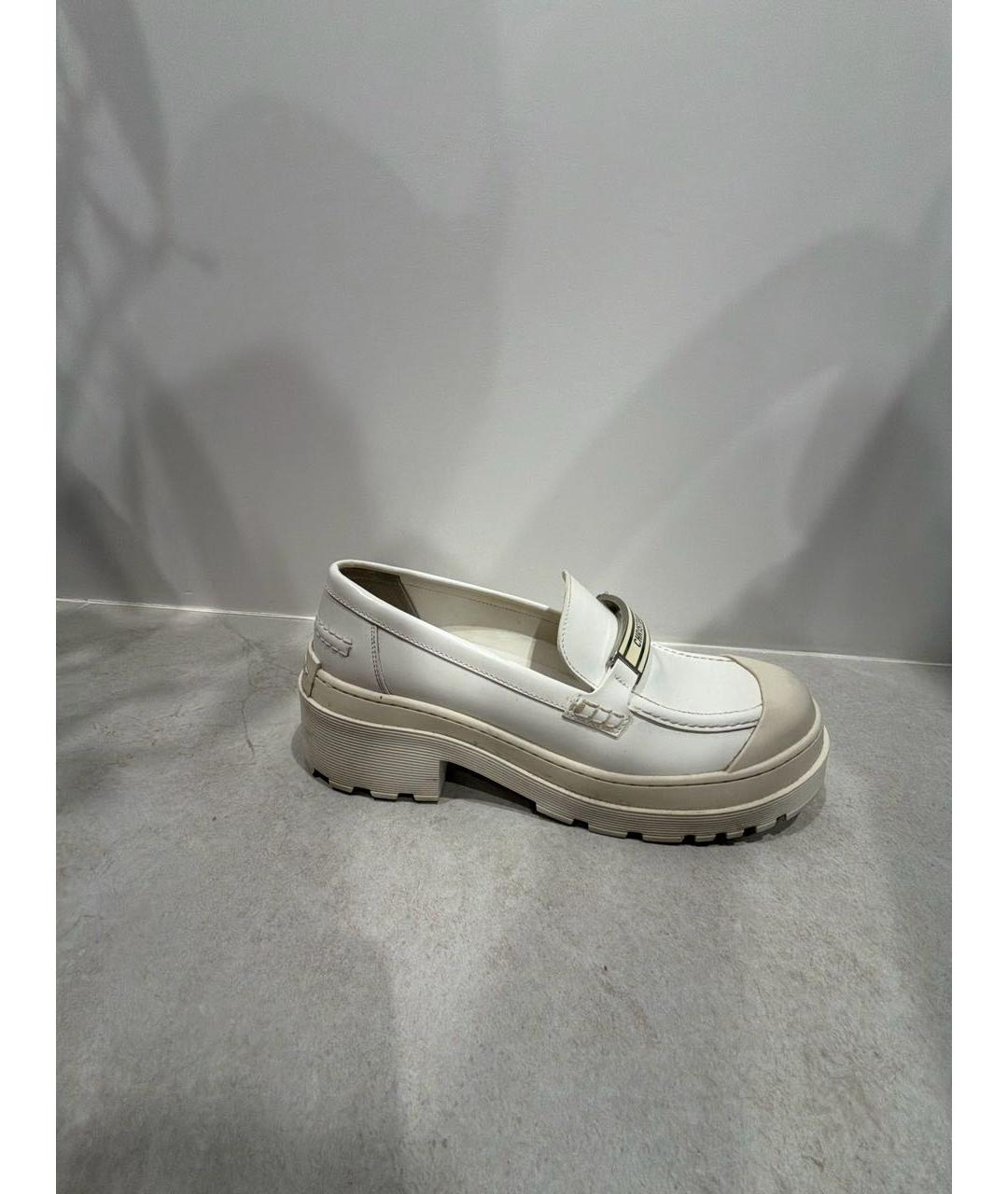 CHRISTIAN DIOR Бежевые кожаные лоферы, фото 8