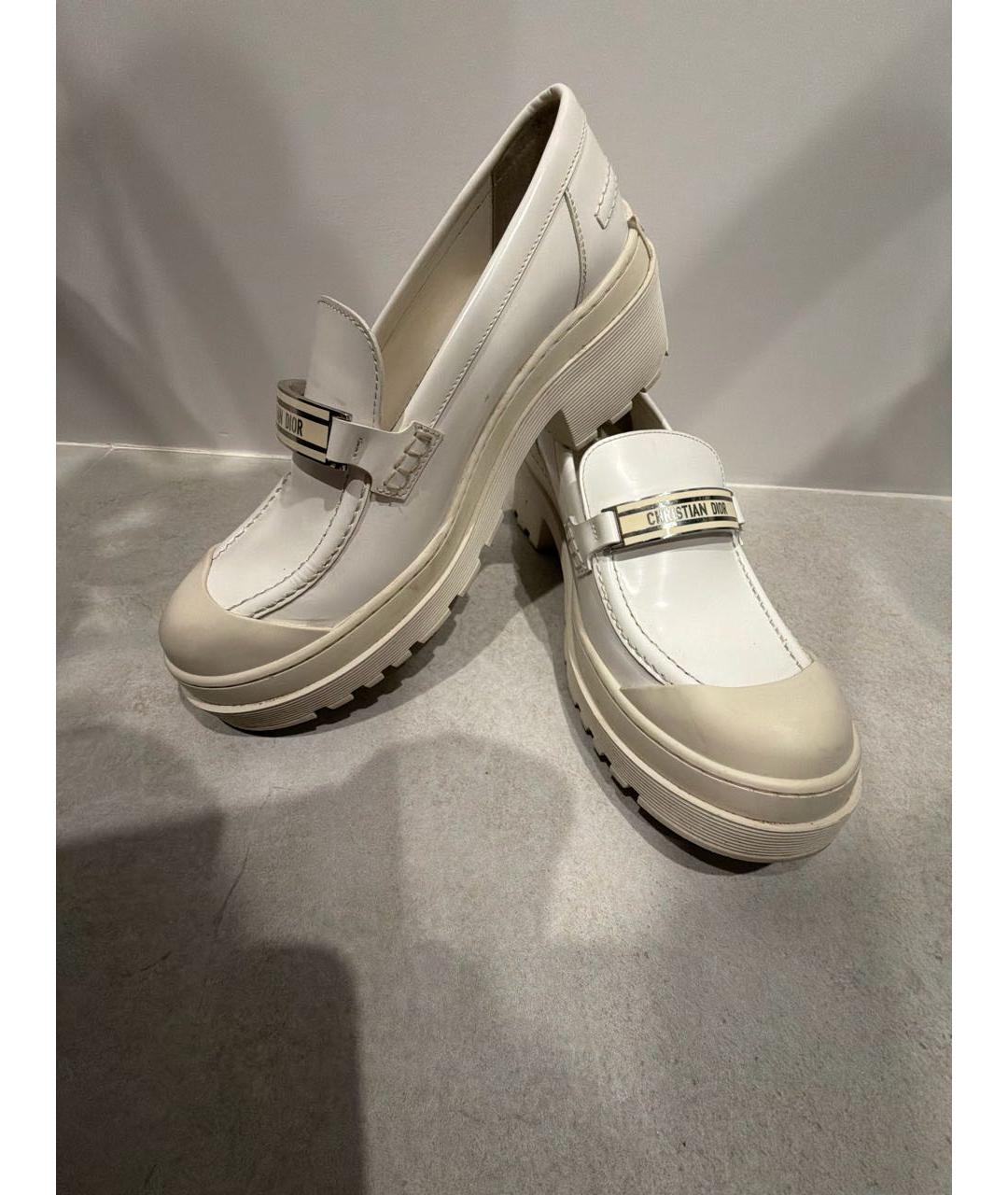 CHRISTIAN DIOR Бежевые кожаные лоферы, фото 5