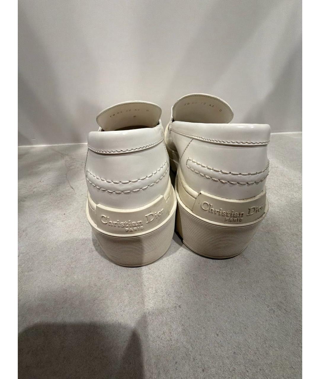 CHRISTIAN DIOR Бежевые кожаные лоферы, фото 4
