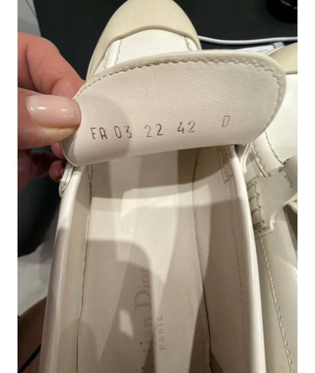 CHRISTIAN DIOR Бежевые кожаные лоферы, фото 7