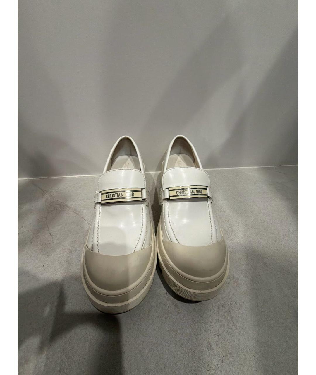 CHRISTIAN DIOR Бежевые кожаные лоферы, фото 2