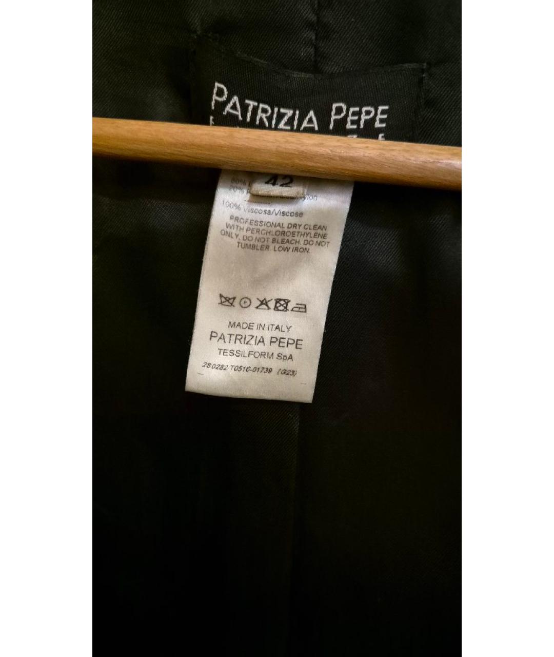 PATRIZIA PEPE Черное шерстяное пальто, фото 3
