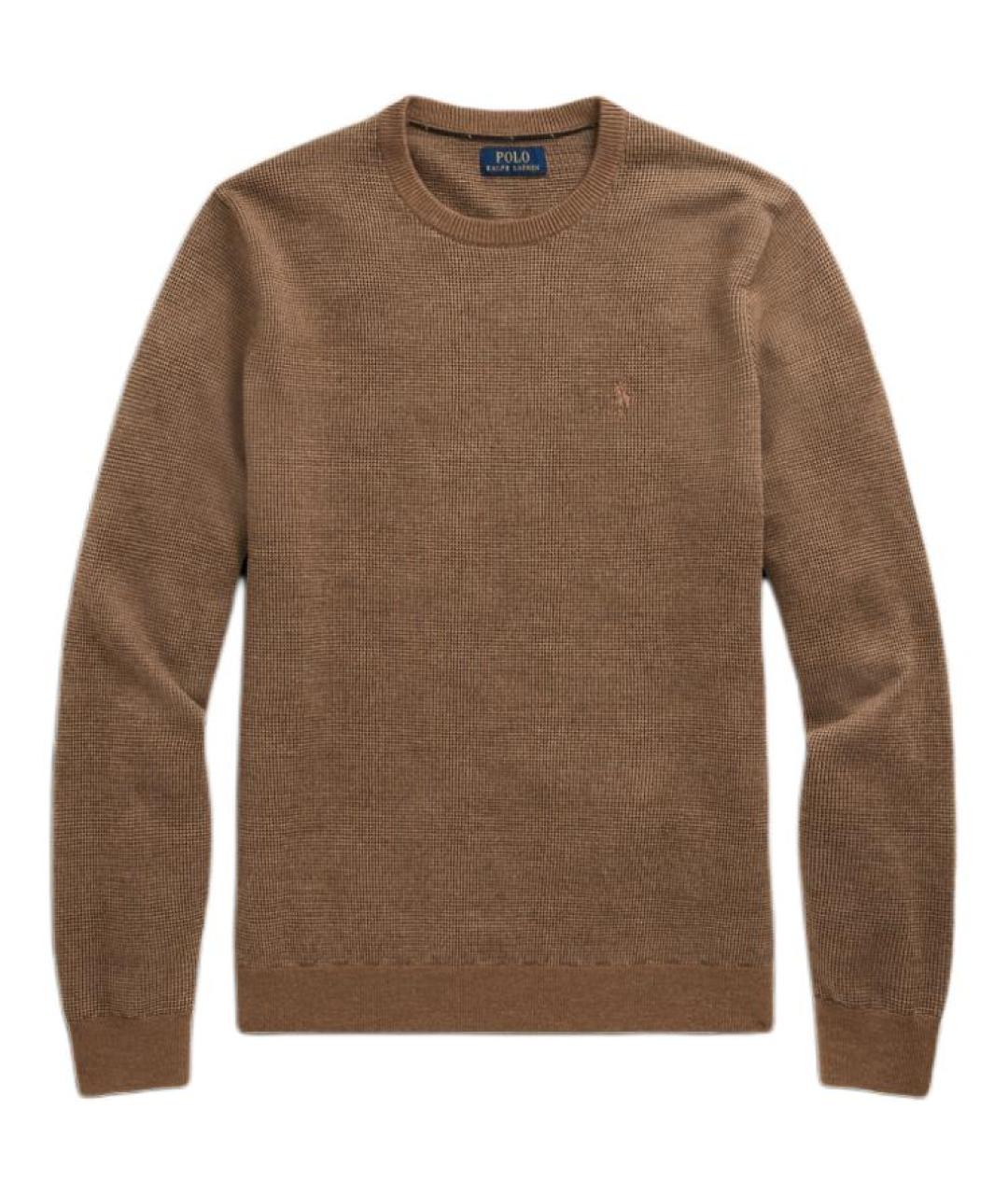 POLO RALPH LAUREN Коричневый шерстяной джемпер / свитер, фото 1