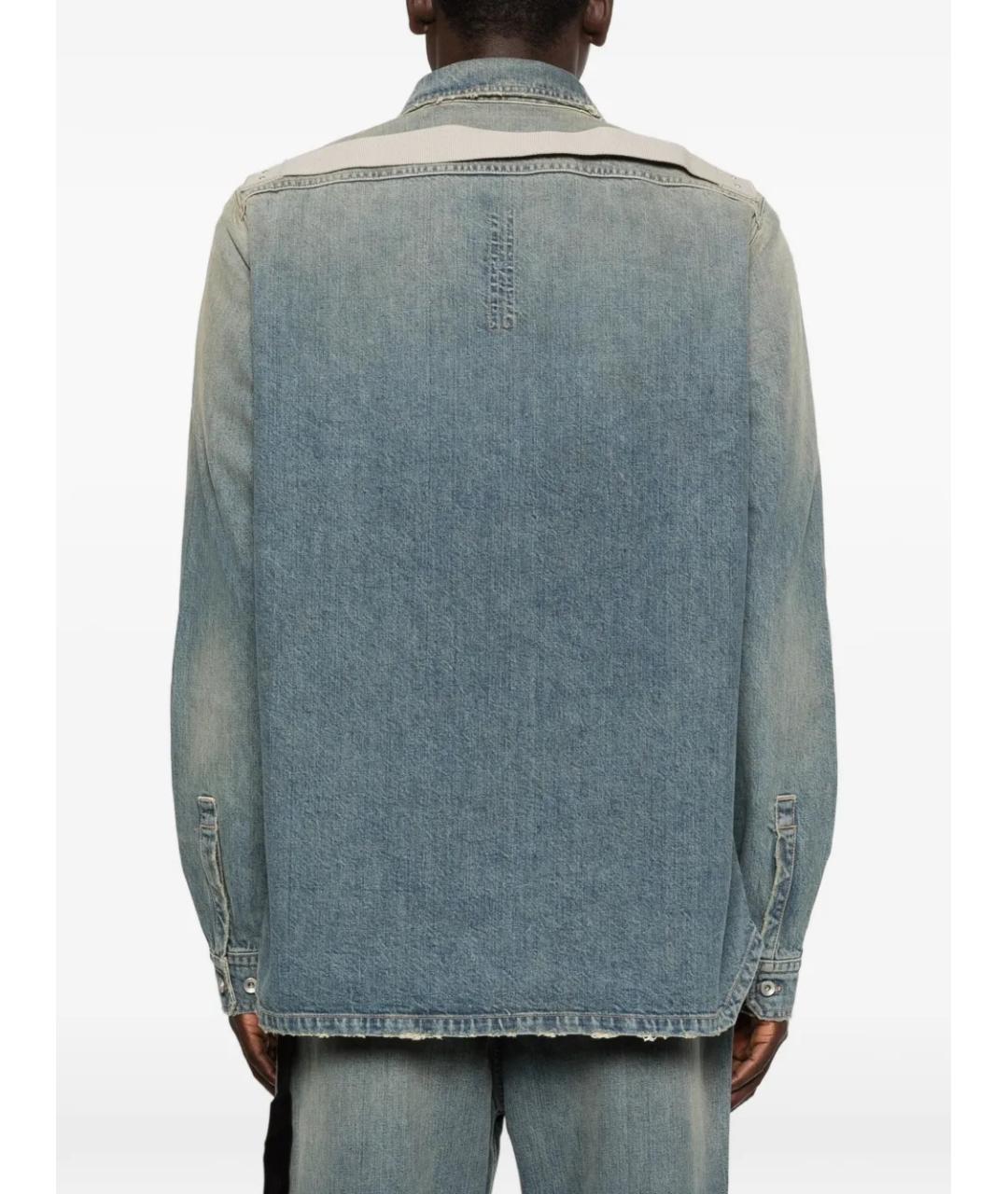 RICK OWENS DRKSHDW Синяя хлопковая кэжуал рубашка, фото 4