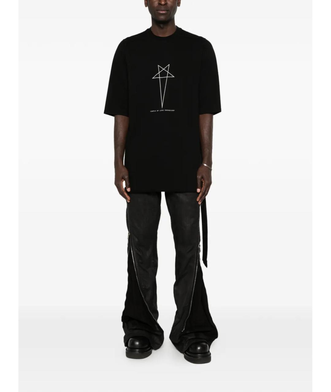 RICK OWENS DRKSHDW Черная хлопковая футболка, фото 2