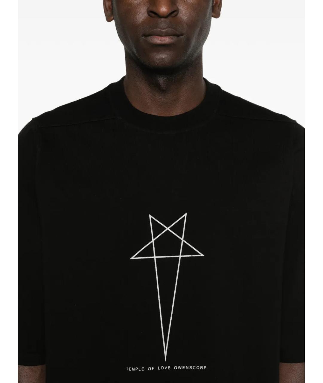 RICK OWENS DRKSHDW Черная хлопковая футболка, фото 5