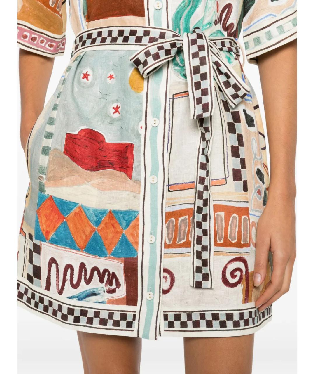 Alemais Мульти льняное платье, фото 5