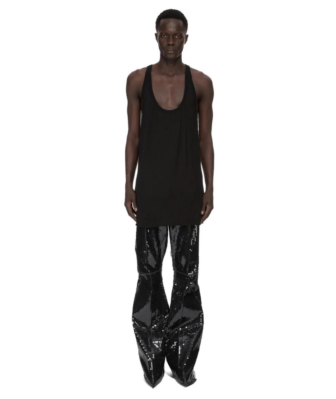 RICK OWENS Черная хлопковая майка, фото 2