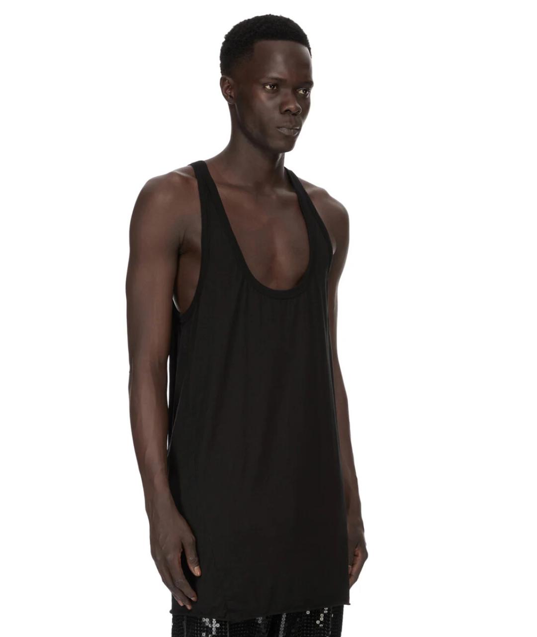 RICK OWENS Черная хлопковая майка, фото 3