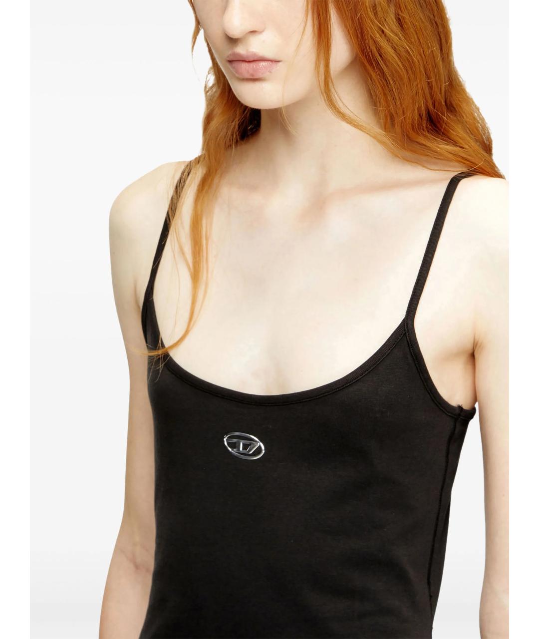 DIESEL Черное хлопковое повседневное платье, фото 4