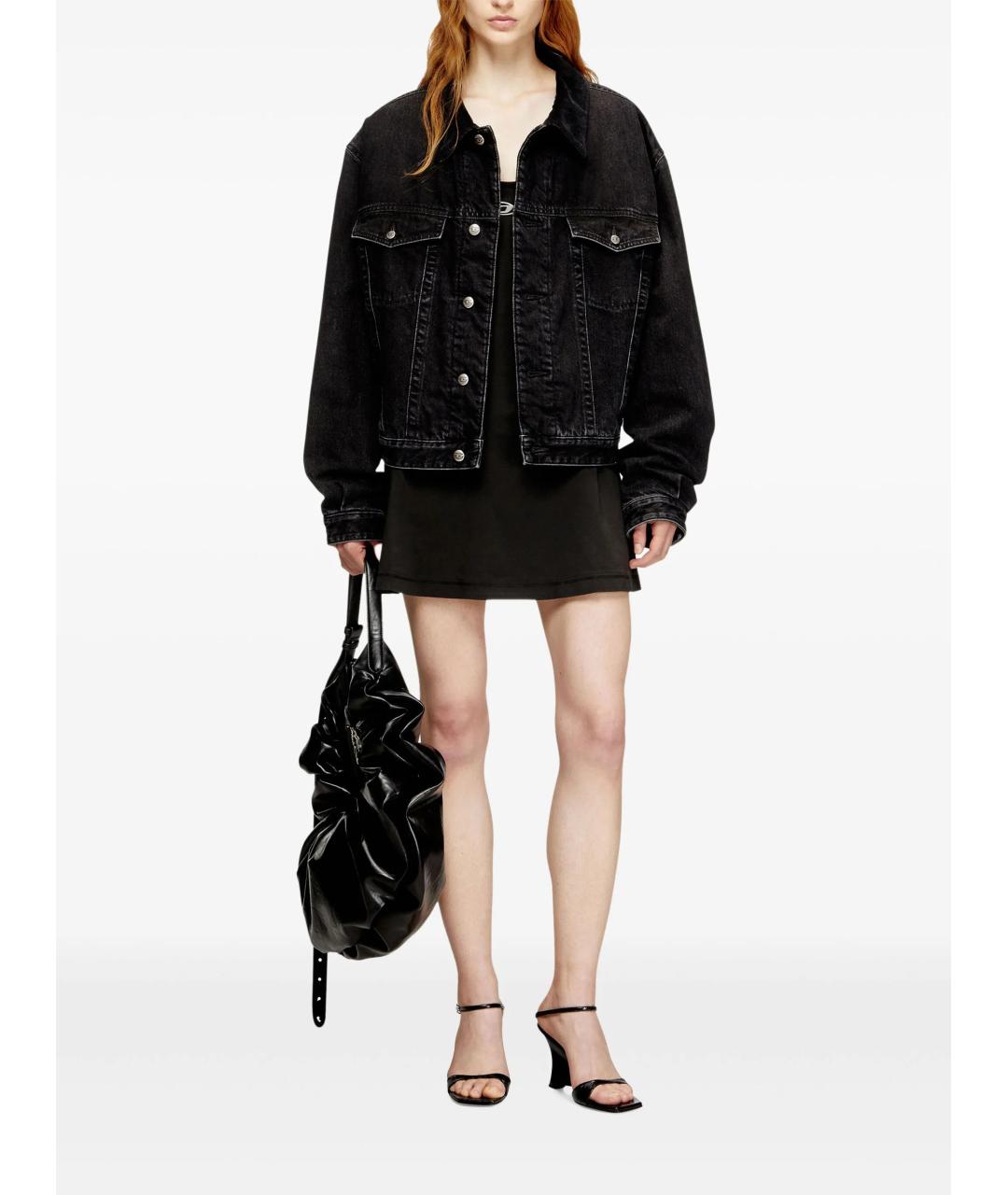 DIESEL Черное хлопковое повседневное платье, фото 5