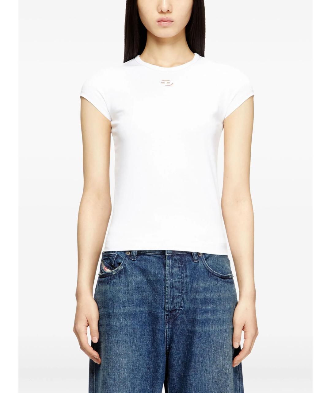 DIESEL Белая хлопковая футболка, фото 3