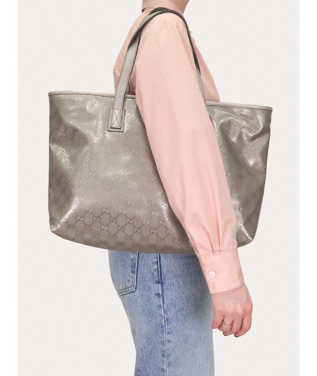 GUCCI Серебряная сумка тоут, фото 8