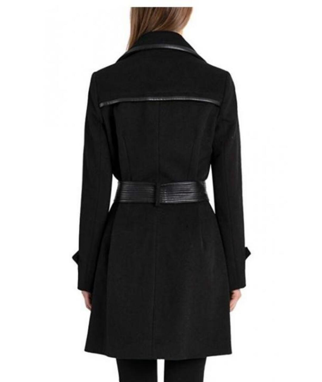 BADGLEY MISCHKA Черное шерстяное пальто, фото 3