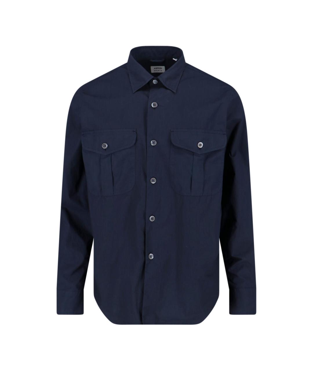 ASPESI Синяя хлопковая кэжуал рубашка, фото 1