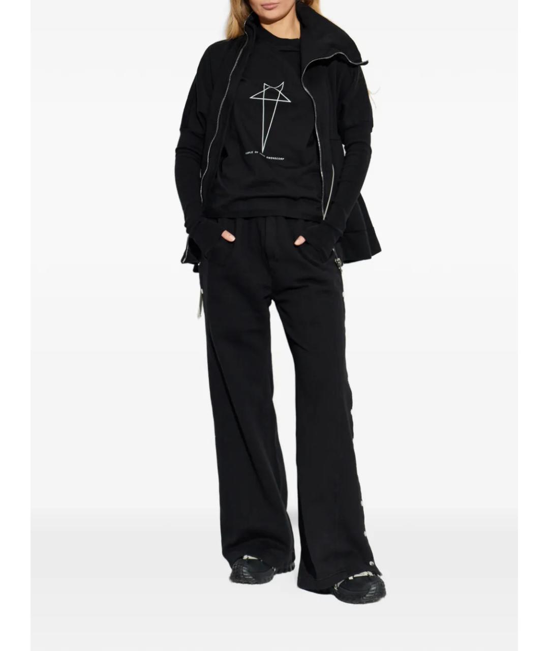 RICK OWENS DRKSHDW Черная хлопковая футболка, фото 2