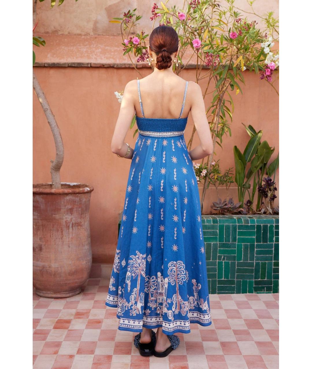 Alemais Синее льняное повседневное платье, фото 4