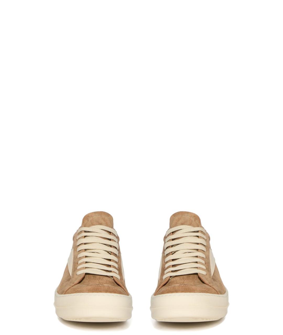 RICK OWENS Коричневые замшевые низкие кроссовки / кеды, фото 2