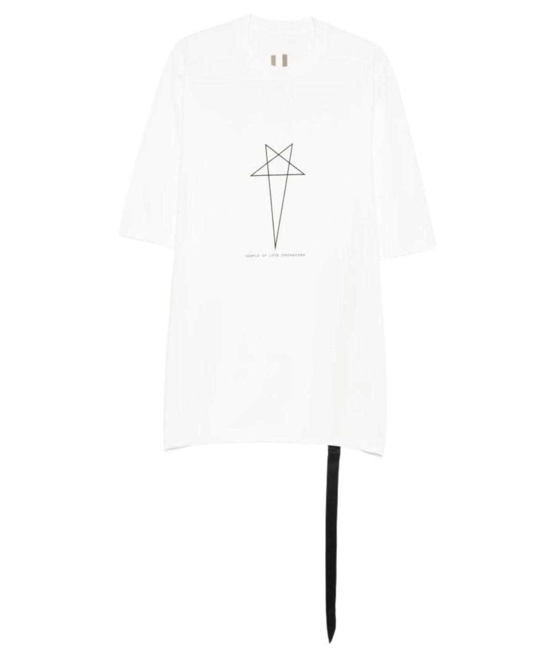 RICK OWENS DRKSHDW Белая хлопковая футболка, фото 1