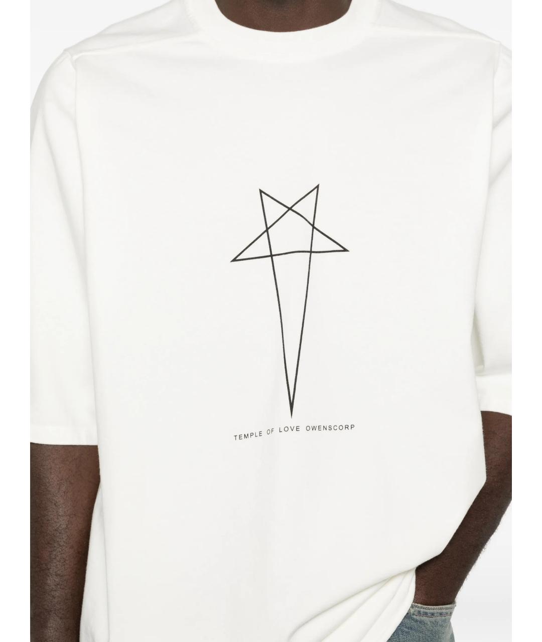 RICK OWENS DRKSHDW Белая хлопковая футболка, фото 5